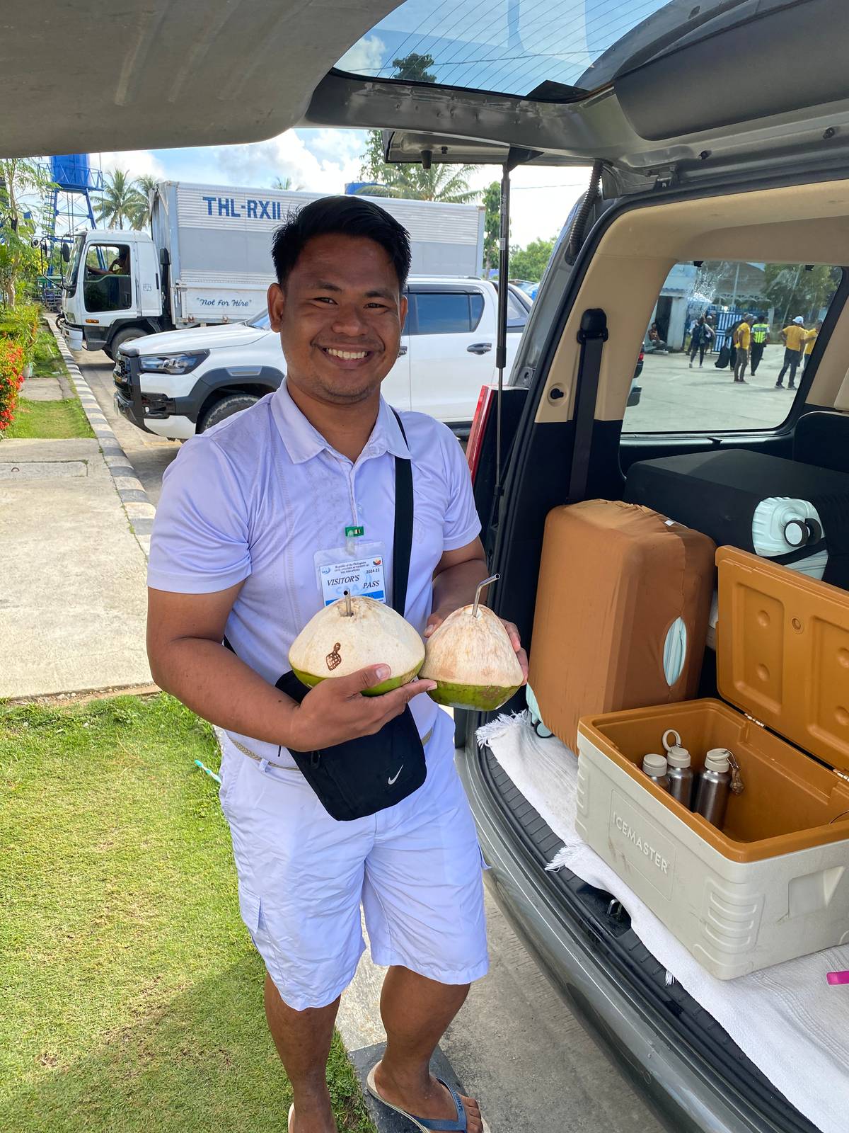 Cold coconut drinks welcomes you at Sayak Airport.